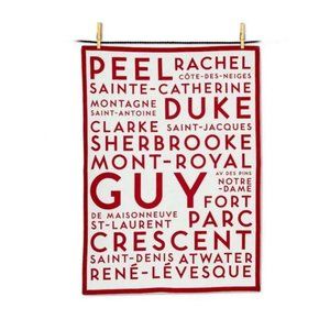 🛍 2 for $25! 🛍 Single Montreal Street Names Tea Towel Dish Towel